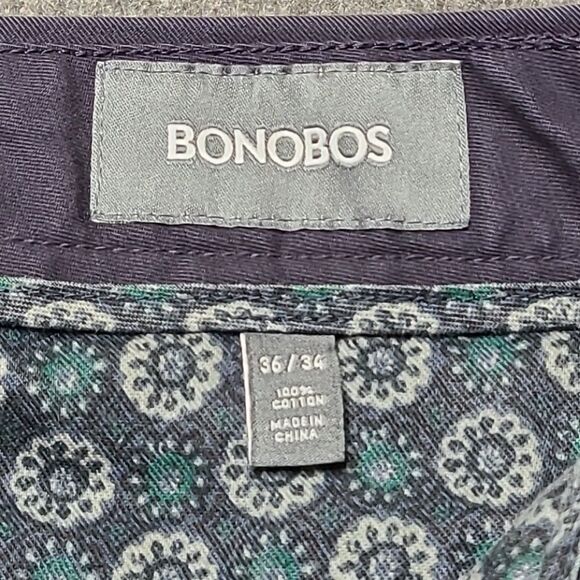 Bonobos Mens Chino Pants 36x34 Slate Grey Snap Button Slim Straight Office Work - Picture 5 of 9